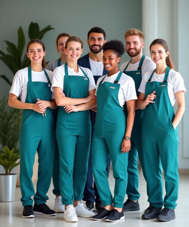 Il team di Aquatica Serenity con uniformi professionali pronti al lavoro